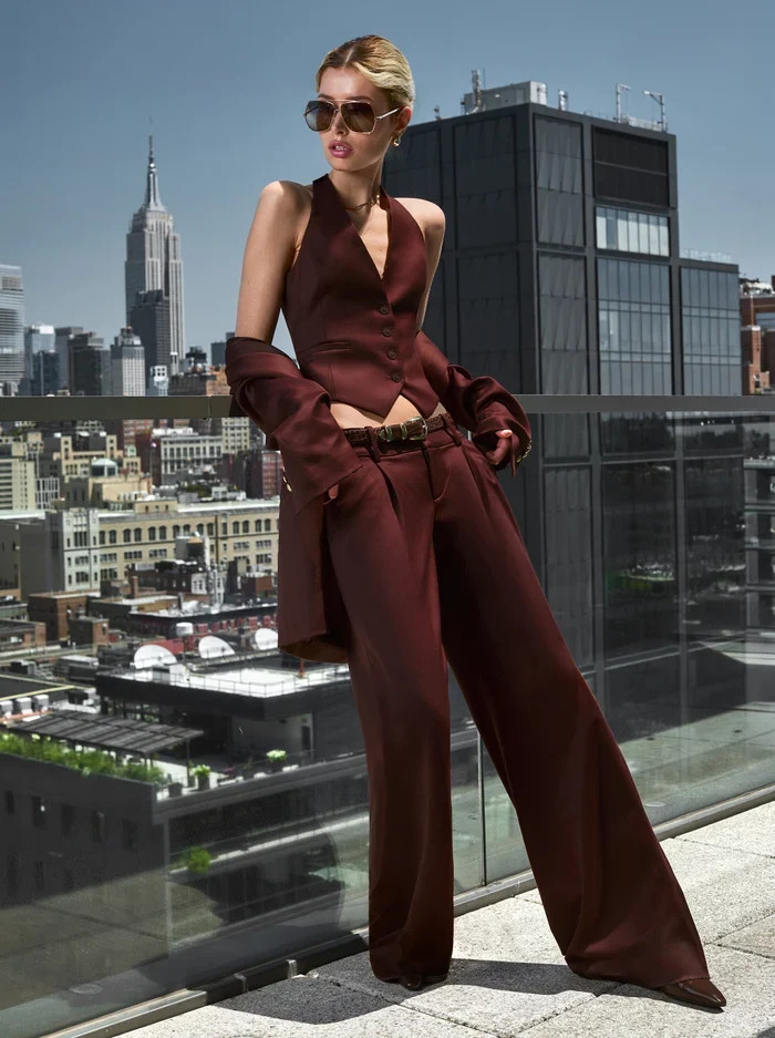 RONAN OVERSIZED BOXY BLAZER in DARK CHOCOLATE | ALICE + OLIVIA | Alice + Olivia