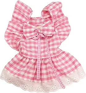QWINEE Cute Dog Dress Ruffle Trim Cat Lace Princess Dresses with Bow Decor Puppy Tutu Skirt Holid... | Amazon (US)