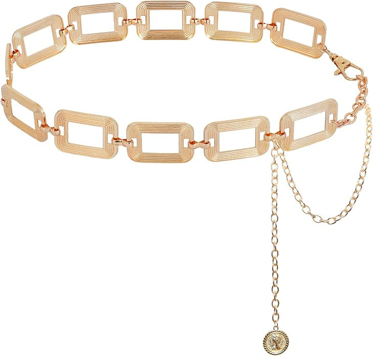 Gold Belt Waist Chain Belt for Women Metal Western Belts | Amazon (US)