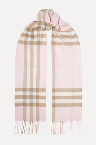 Burberry
				
			
			
			
			
			
				Fringed checked cashmere scarf
				$430.00 | NET-A-PORTER (US)