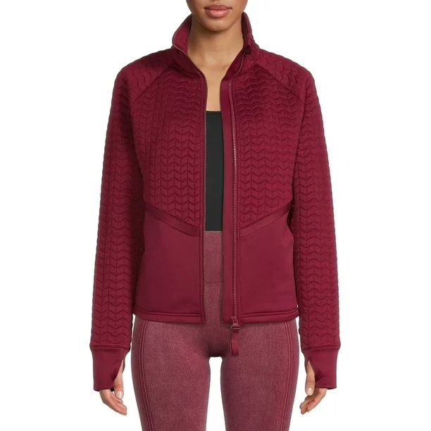 Avia Women's Full Zip Mixed Media Jacket, Size XS - XXXL - Walmart.com | Walmart (US)