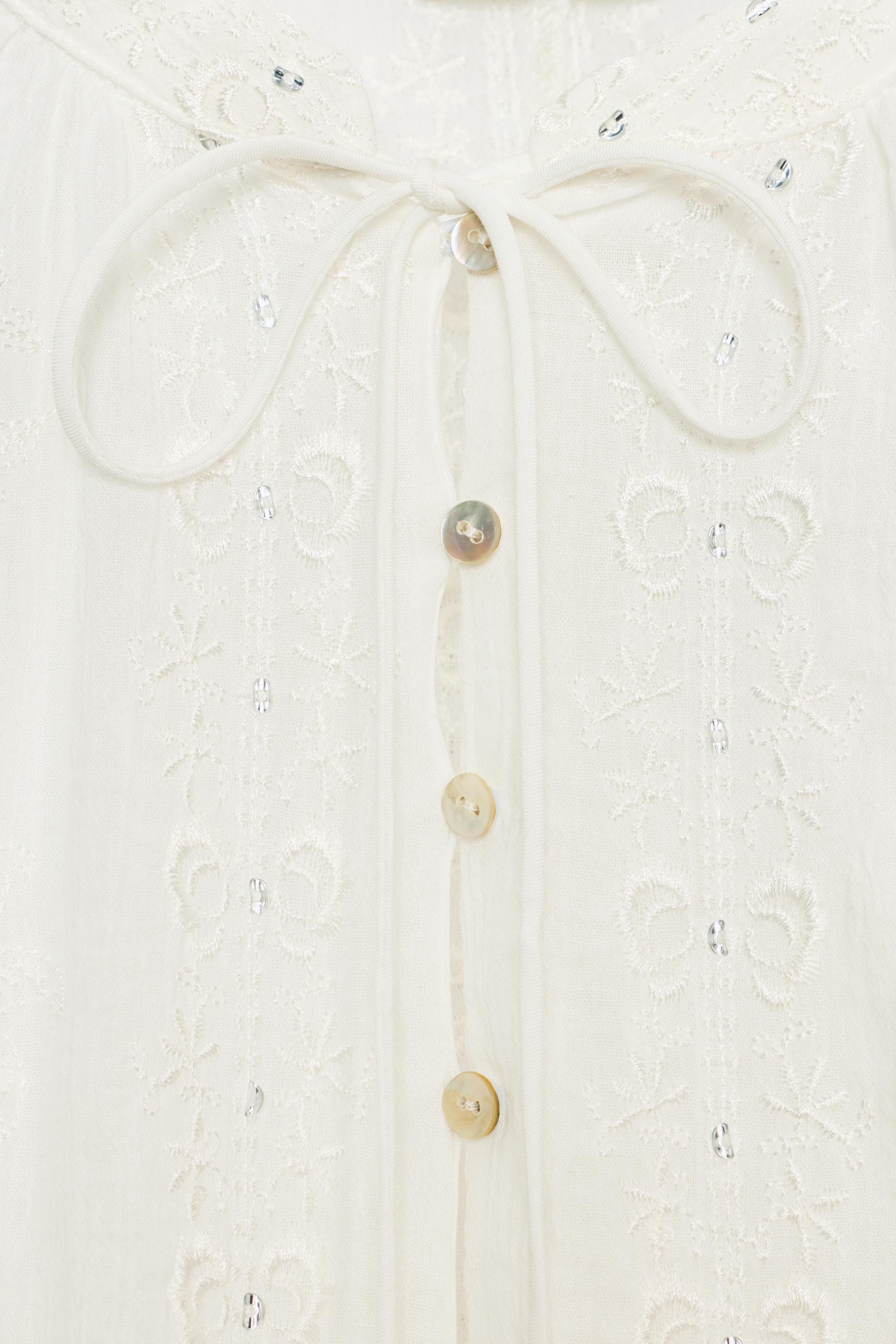 SEQUIN EMBROIDERED BLOUSE | Zara UK