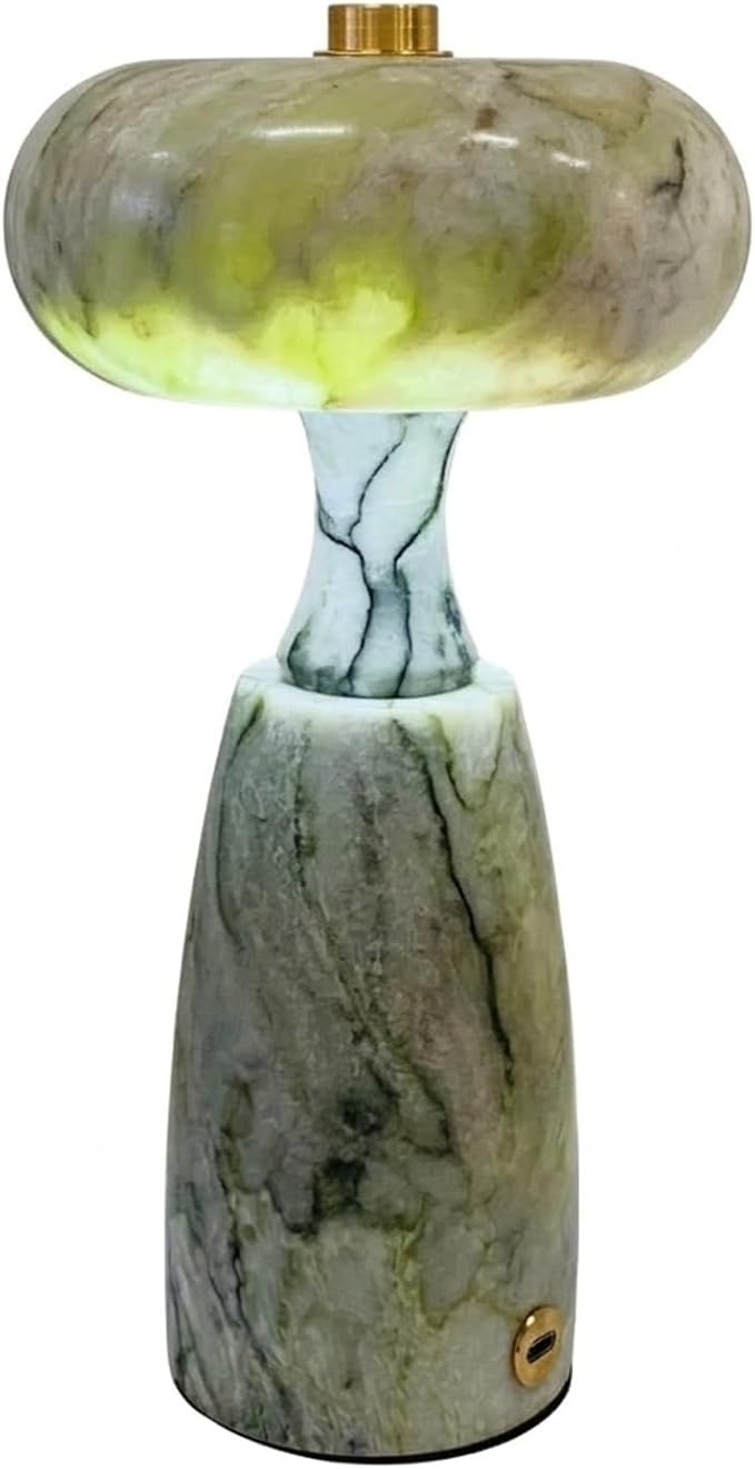 Green Cordless Marble Table Lamp with 3-Level Touch Dimmable | Touch Stone Lamp,Modern Marble Lam... | Amazon (US)