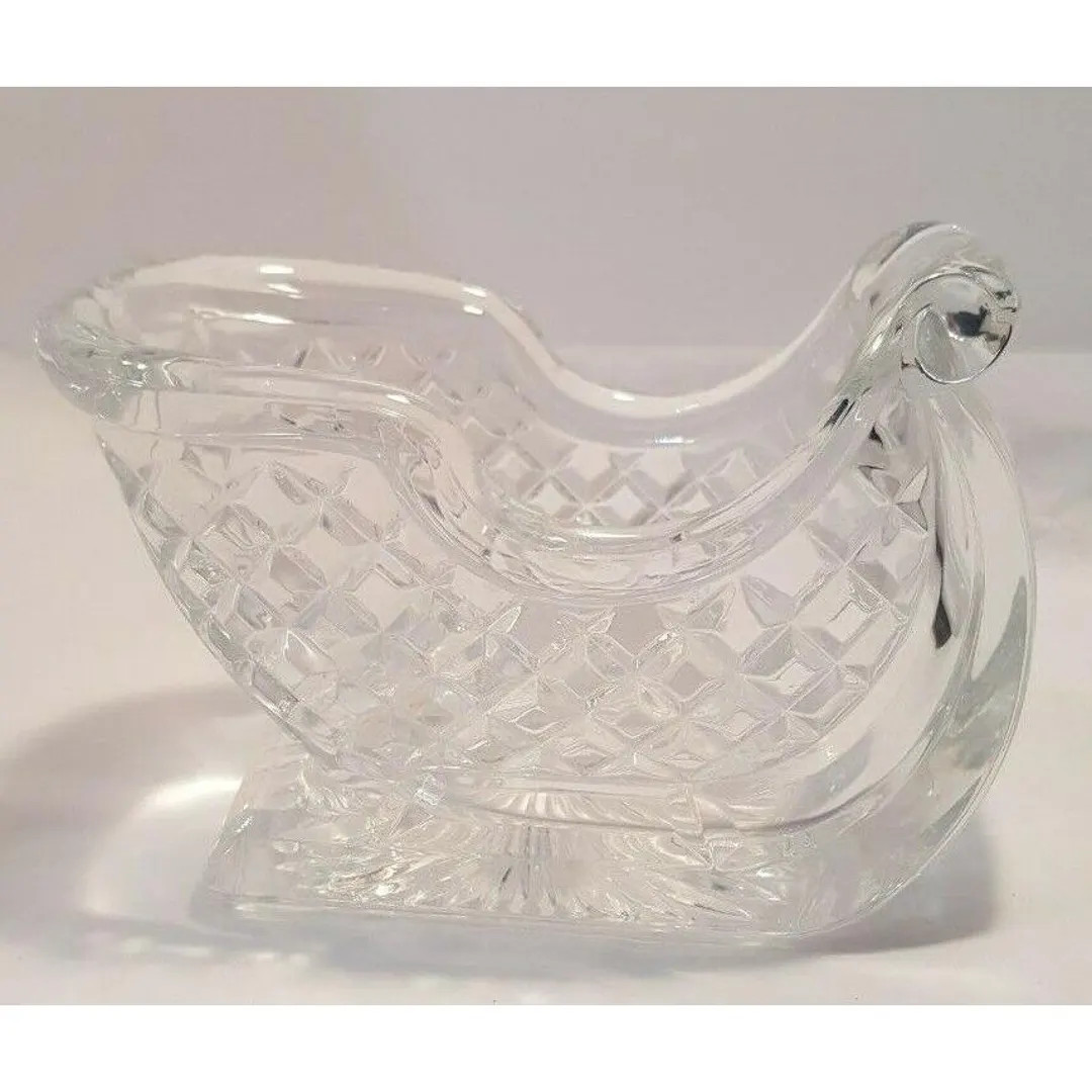 Vintage Lead Crystal Christmas Sleigh Candy Dish Candle Centerpiece Winter Holiday - Etsy | Etsy (US)
