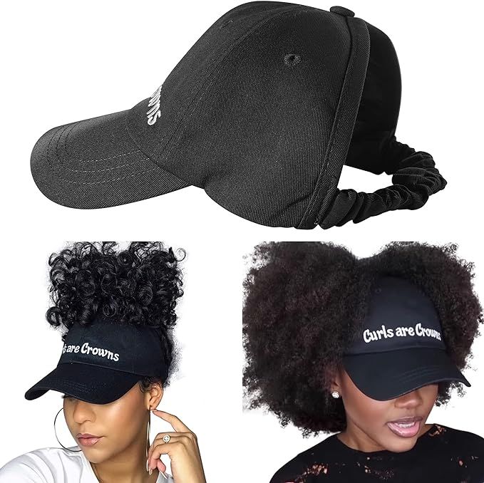 CurlCap Natural Hair Backless Cap Satin Lined Baseball Hat for Women | Amazon (US)