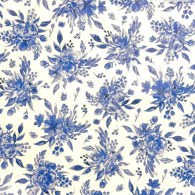 Blue Floral Decoupage Paper Napkin - Roses, Peonies, and Leaves - 10'' 1PCS Napkin for Crafts, DI... | Etsy (Global)