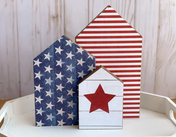 Patriotic Wood Decor Farmhouse Patriotic America 4th of | Etsy | Etsy (US)