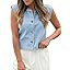Tankaneo Womens Cropped Cap Sleeve Denim Vest Summer Button Down Jean Tank Tops Trendy Casual Wai... | Amazon (US)