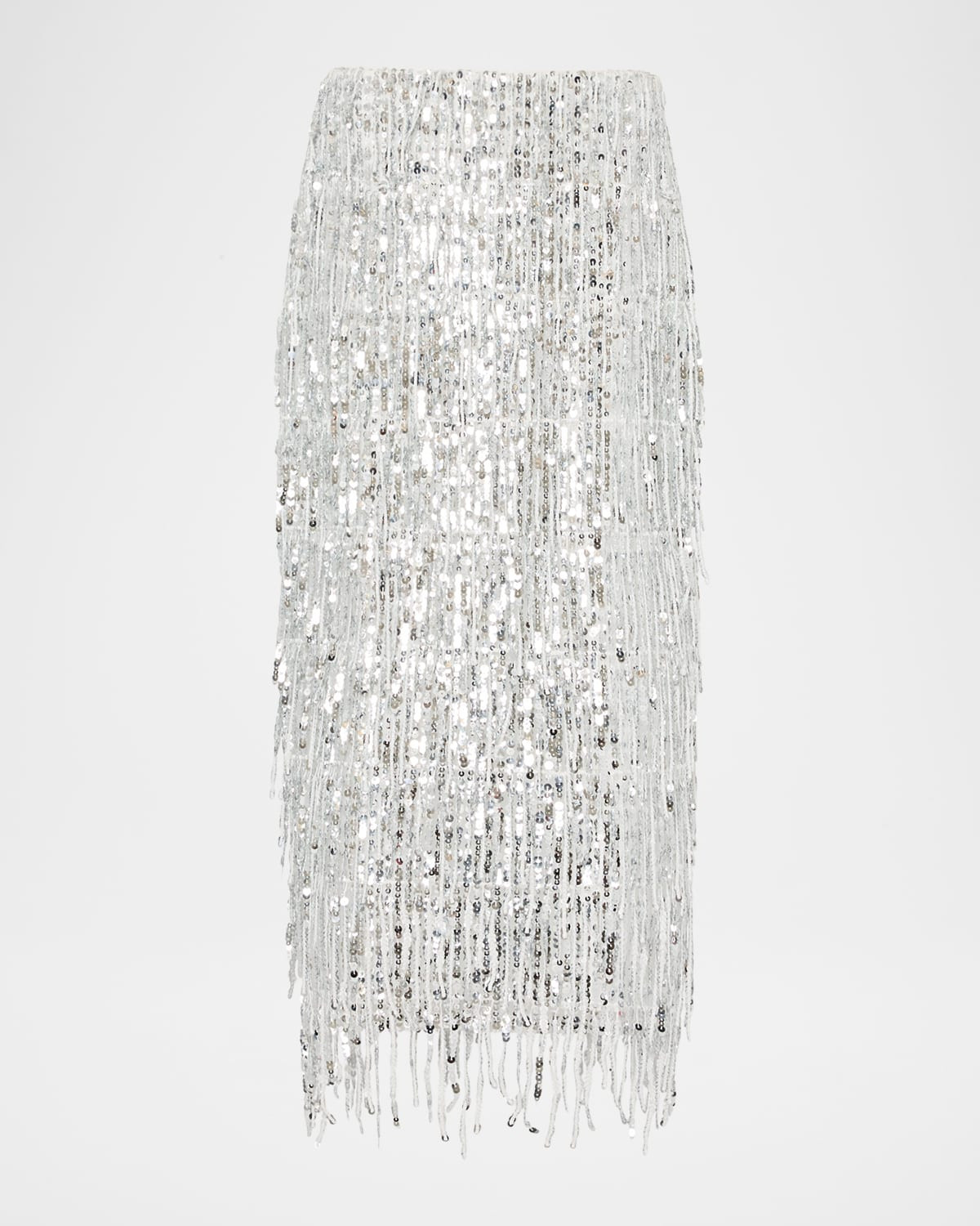 Roxanne Fringe Sequin Midi Skirt | Neiman Marcus