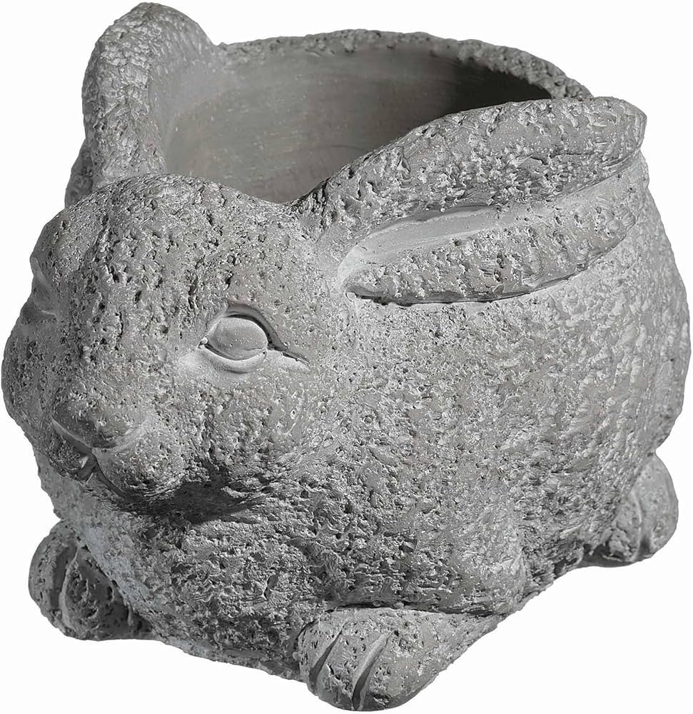 Classic Home and Garden Cement Buddies Indoor Outdoor Planter with Drainage Hole, Rabbit, Gray, S... | Amazon (US)