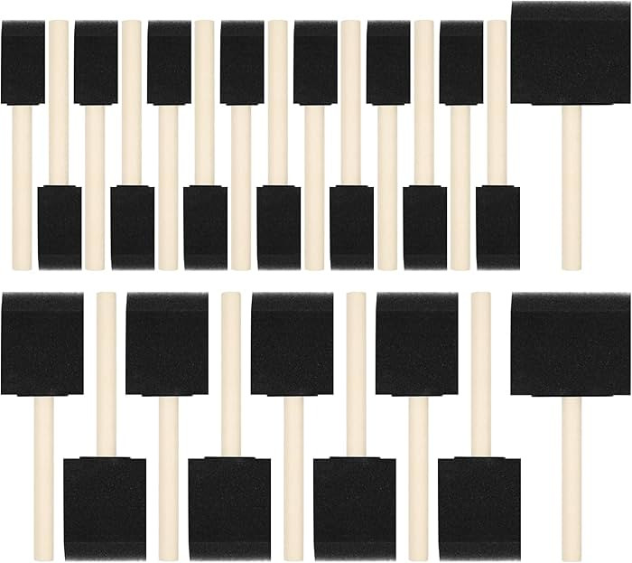 24 Pcs Foam Paint Brushes, Wood Handle Sponge Brushes for Painting, Staining, Varnishes, and DIY ... | Amazon (US)