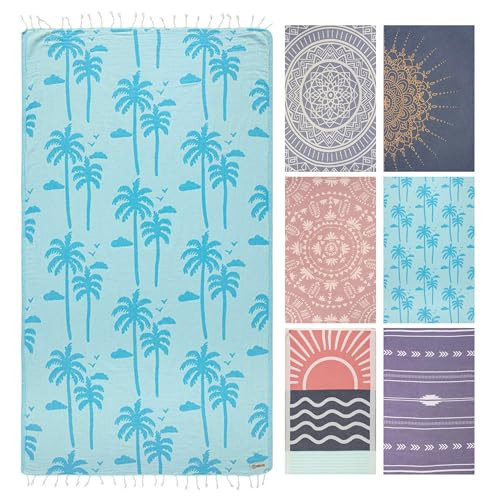 Sand Cloud Turkish Beach Towel - 100% Organic Cotton Turkish Bath Towels - Ultra Soft, Sand Free & Quick Dry Towel for Beach, Pool, or Picnic Blanket - As Seen on Shark Tank – Goa | Amazon (US)