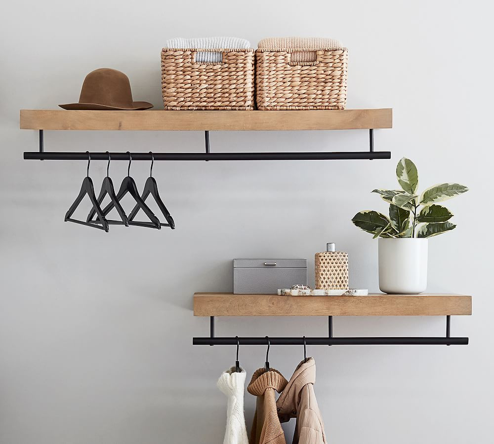 Brighton Closet Shelf With Rail (36"-48")