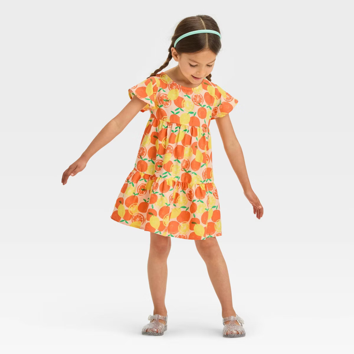 Toddler Girls' Citrus Dress - Cat & Jack™ Orange | Target