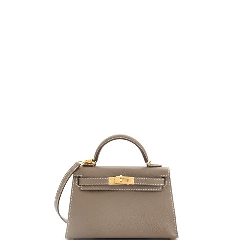 Kelly Mini II Bag Grey Epsom with Gold Hardware 20 | Rebag