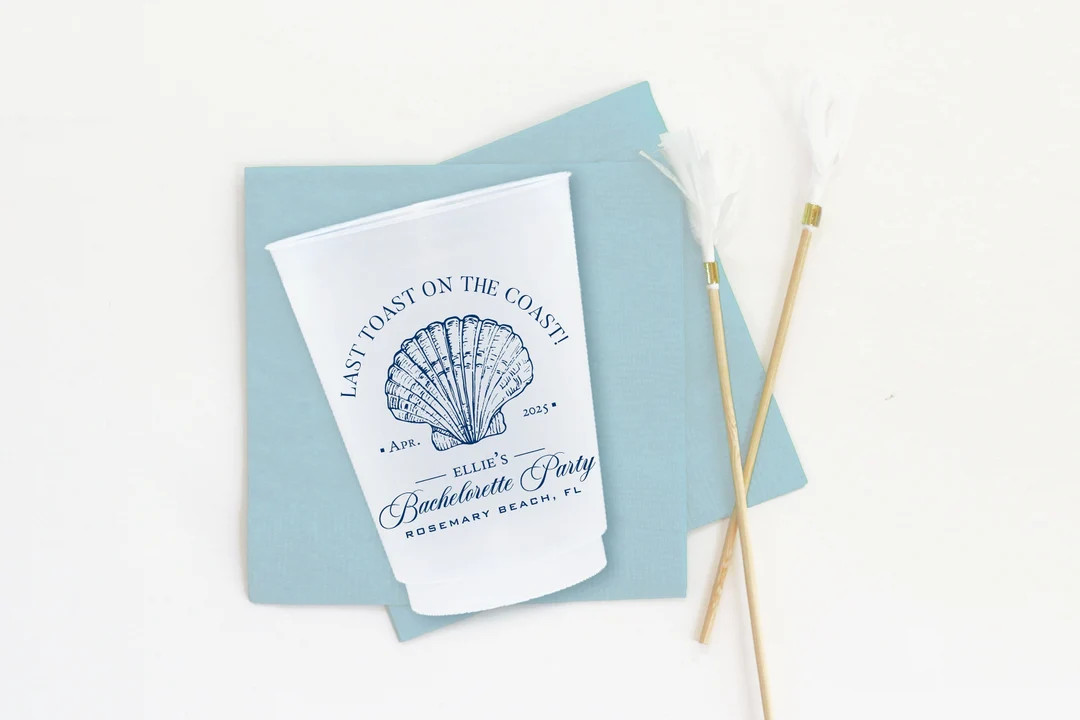 Last Toast on the Coast Bachelorette Party Decorations Personalized Cups Beach Bachelorette Trip ... | Etsy (US)