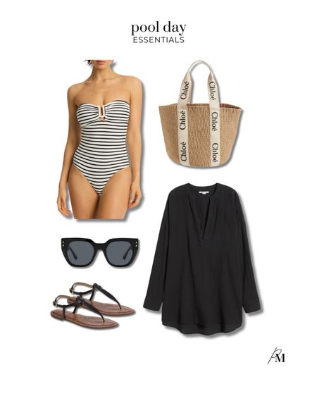 Pool day essentials. I love this strapless one piece and Chloé straw tote. 

#LTKSeasonal #LTKStyleTip #LTKSwim