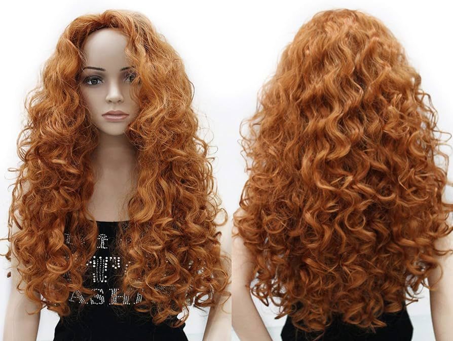Onedor Long Hair Curly Wavy Full Head Halloween Wigs Cosplay Costume Party Hair Wigs (130A-Fox Re... | Amazon (US)