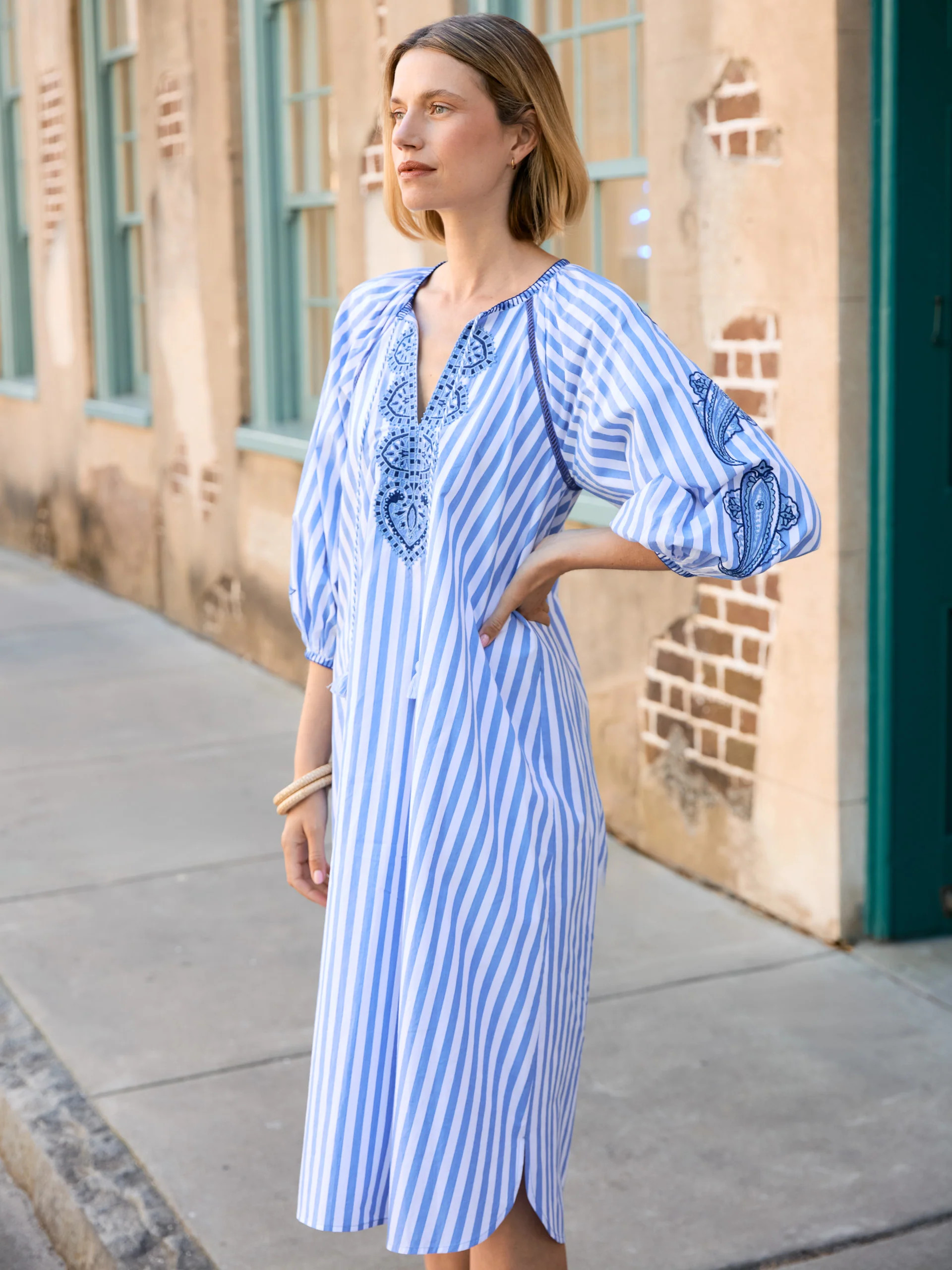 Zelena Dress in Stripe: J.McLaughlin x Filipa de Abreu | J.McLaughlin