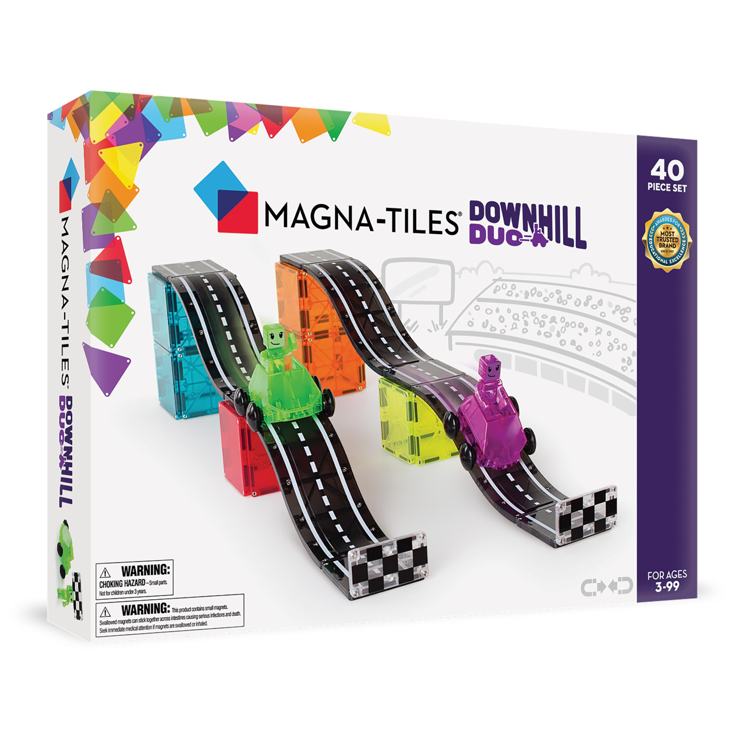 MAGNA-TILES Downhill Duo 40-Piece Magnetic Construction Set, The Original Magnetic Building Brand | Amazon (US)