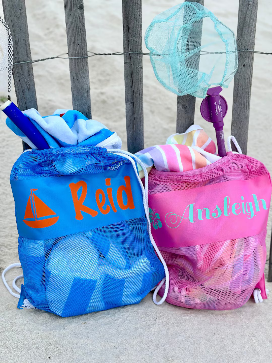 RESTOCKED Personalized Seashell Mesh Back Pack Totekids Beach Bagmonogrammed Summer Backpack Sea ... | Etsy (US)