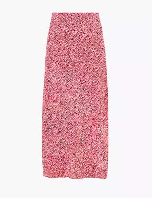 Floral Tiered Hem Midi Fit &amp; Flare Skirt | Marks & Spencer (AU)