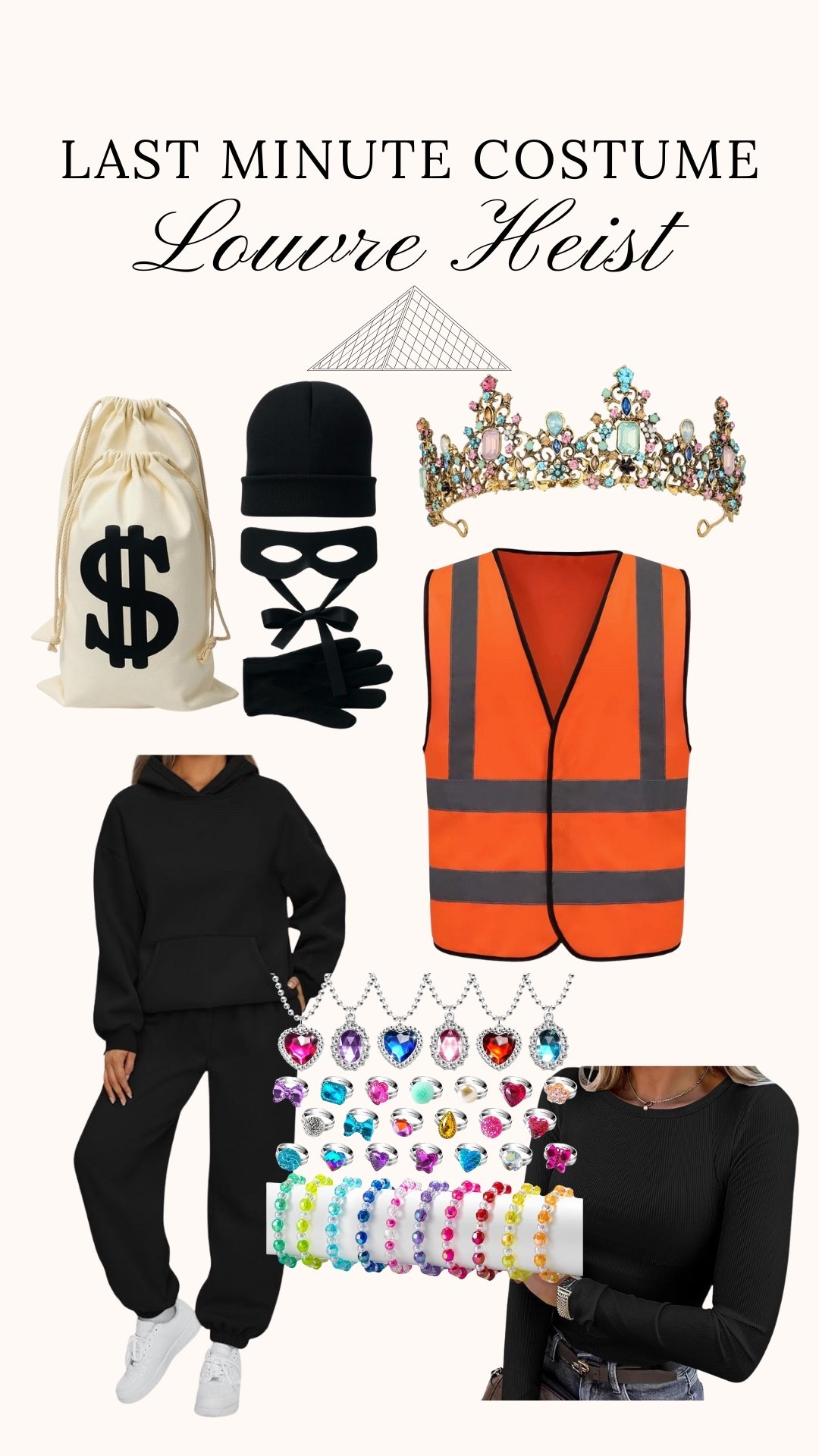 Last minute Halloween costume idea: Louvre Heist 👑💎

#LTKHalloween #LTKStyleTip #LTKSeasonal