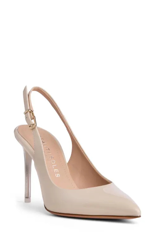 BEAUTIISOLES Marjorie Slingback Pointed Toe Pump in Beige at Nordstrom, Size 8.5 | Nordstrom