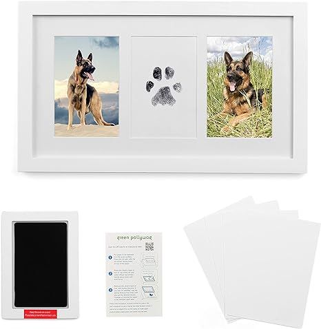 Green Pollywog | Paw Print Frame Kit | Paw Print Picture Frame | Dog Dad Frame | Dog Paw Print Gi... | Amazon (US)
