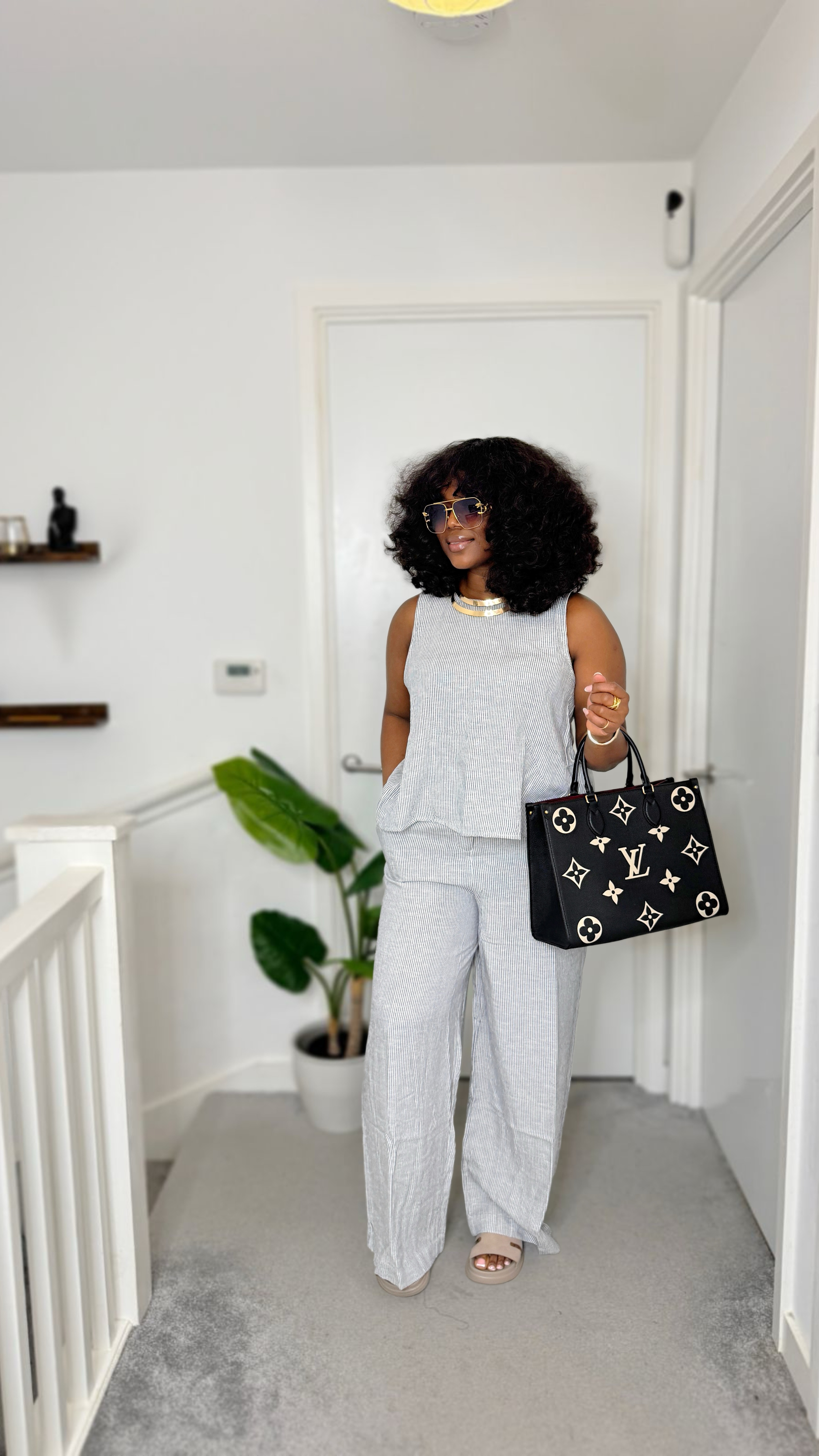 ✨ Linen love ✨ Keeping it cool and effortless in this linen co-ord — open-back top + wide-leg trousers for that easy, breezy vibe. Styled with comfy sandals, a luxe tote, and chic sunnies because balance is key. Effortless but elevated — just how we like it. 🤍#LTKspring 

#LTKstyletip #LTKuk