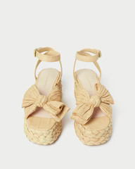 Gaby Natural Pleated Bow Espadrille | Loeffler Randall