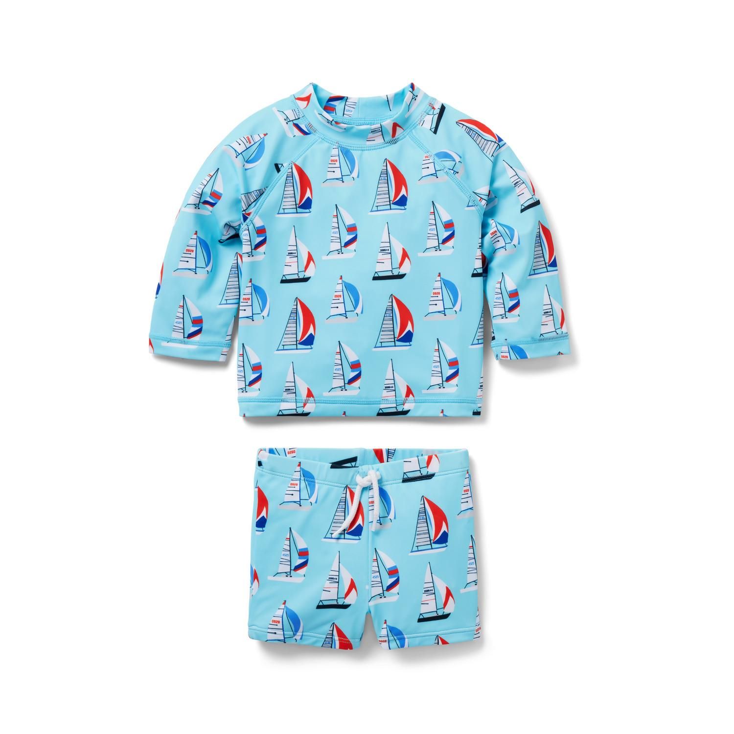 Baby Sailboat Recycled Rash Guard Set | Janie and Jack