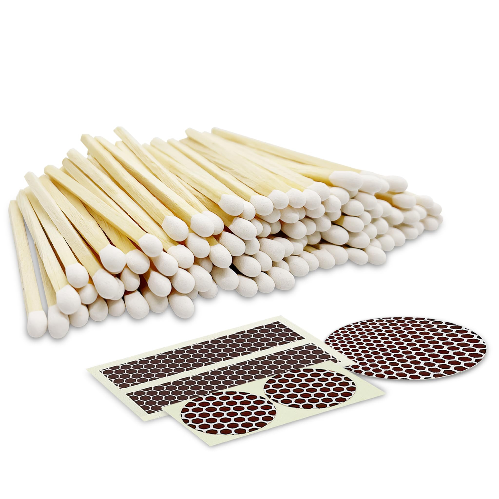 2" Classic White Tip Safety Matches | 100+ Bulk Artisan Matchsticks with Bumble Striker Stickers by Thankful Greetings| Decorative Candle Accessories | Unique & Fun for Your Home Decor, Gift, & Events | Amazon (US)
