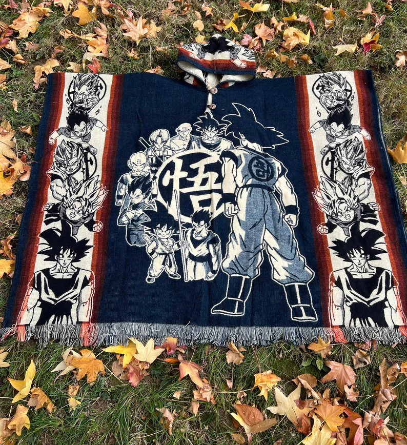 Dragon Ball Z poncho, anime poncho, Japanese anime, alpaca wool poncho, unisex hooded, very soft ... | Etsy (US)