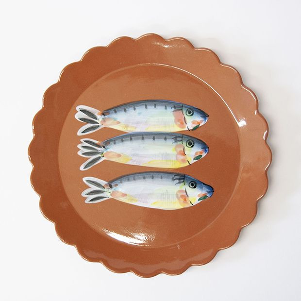 Colorful Fish Scalloped Dessert Plate Set of 4 | Antique Farm House