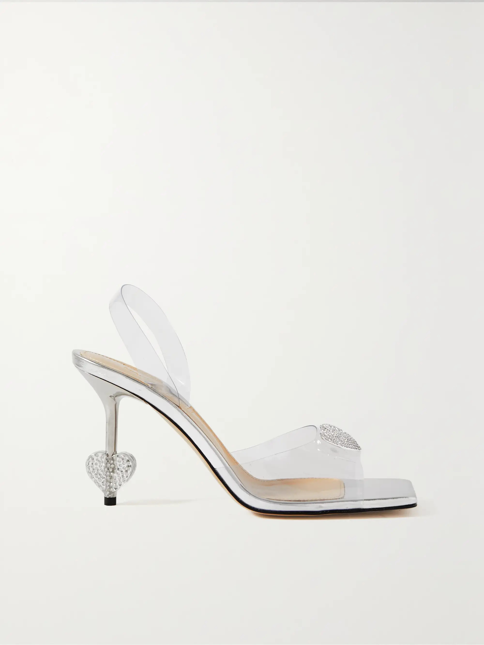 Sandales à brides arrière en PVC à ornements Crystal Heart | NET-A-PORTER (UK & EU)