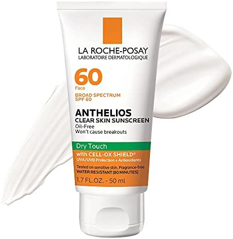 La Roche-Posay Anthelios Clear Skin Dry Touch Sunscreen SPF 60, Oil Free Face Sunscreen for Acne Pro | Amazon (US)