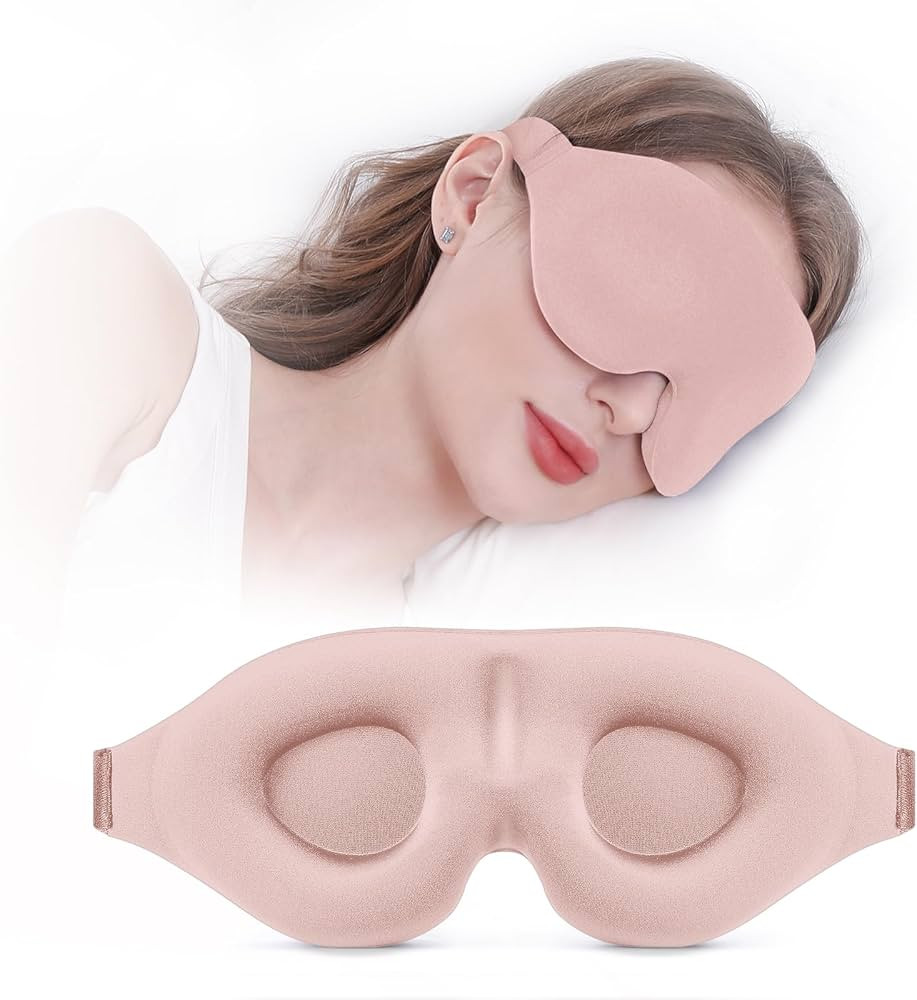 YIVIEW Sleep Mask for Side Sleeper, Complete Light Blocking 3D Pink Sleeping Eye Mask, Soft Breat... | Amazon (US)