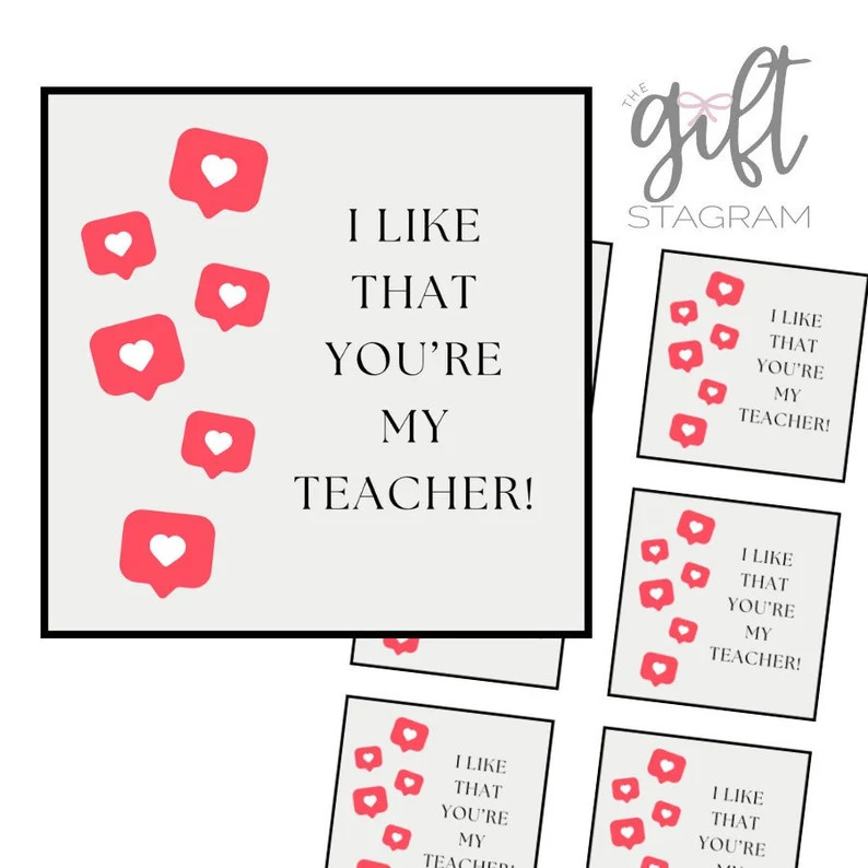 I Like That You're My Teacher Gift Tag | DIGITAL DOWNLOAD | Teacher Appreciation Gift Ideas | End... | Etsy (US)