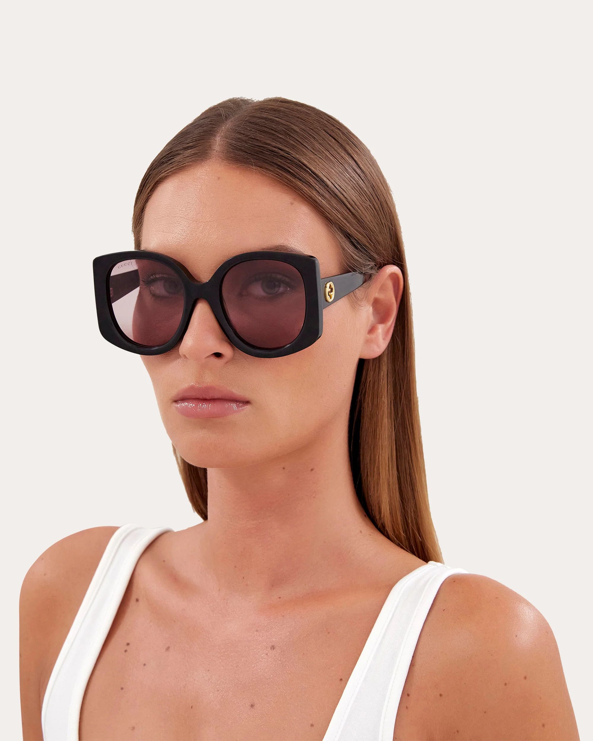 Shiny Havana & Burgundy Butterfly Sunglasses | Olivela