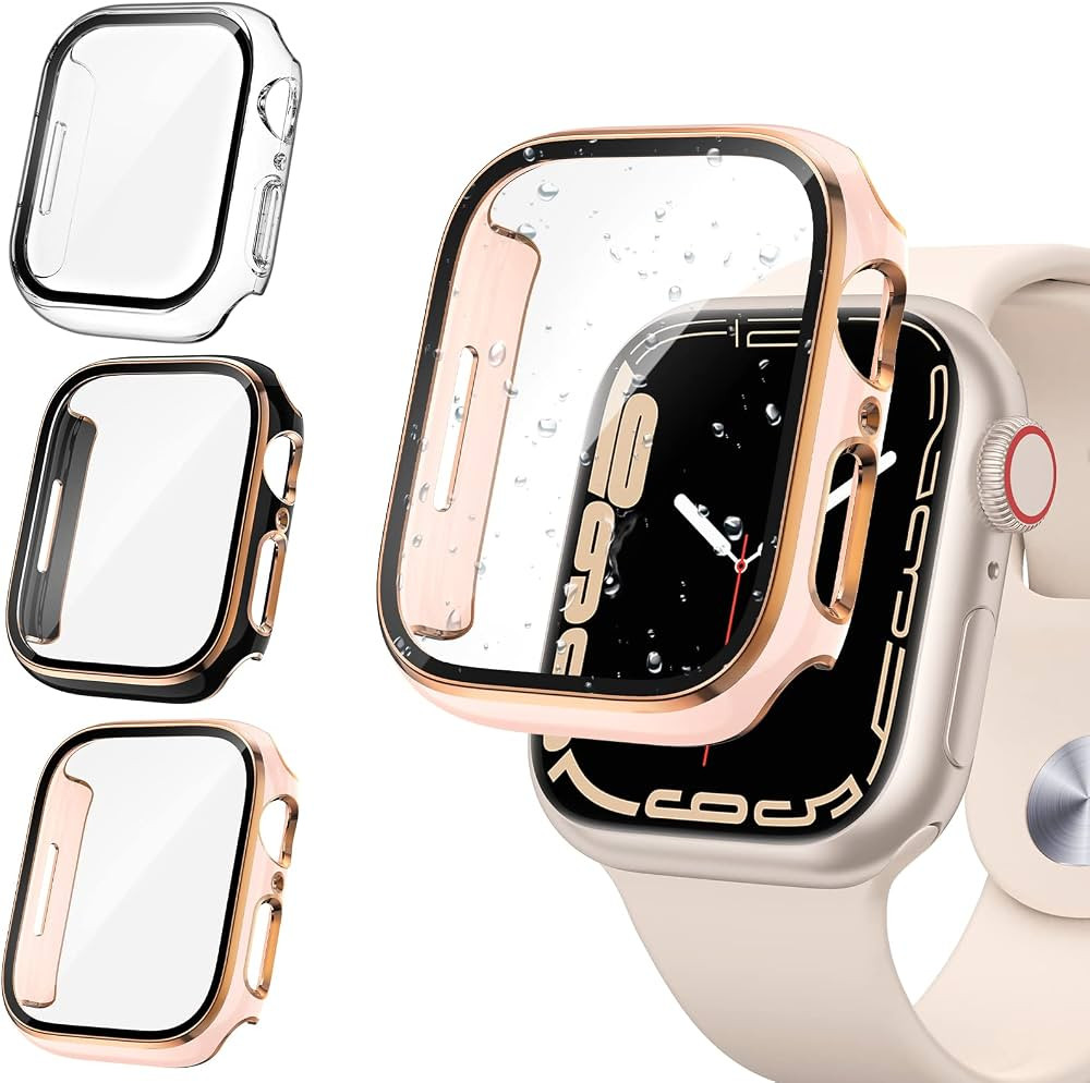 Tensea [3PCS for Apple Watch Screen Protector Case 45mm Series 9/8/7 Accessories, iWatch Protecti... | Amazon (US)