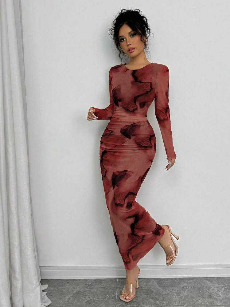 Long sleeve maxi Dress  | SHEIN