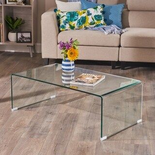 Ramona Glass Rectangle Coffee Table by Christopher Knight Home | Bed Bath & Beyond