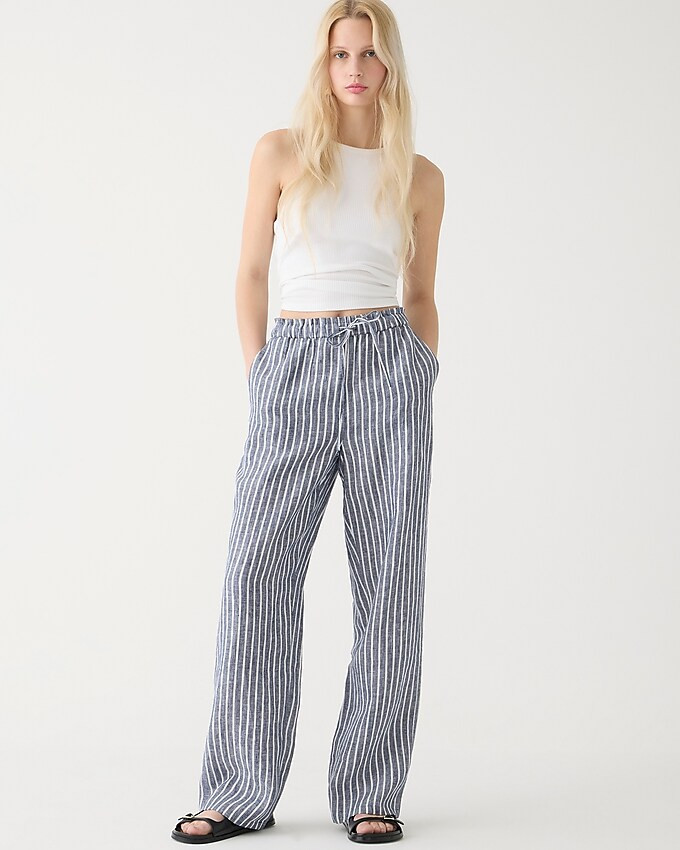 Soleil pant in striped linen | J. Crew US