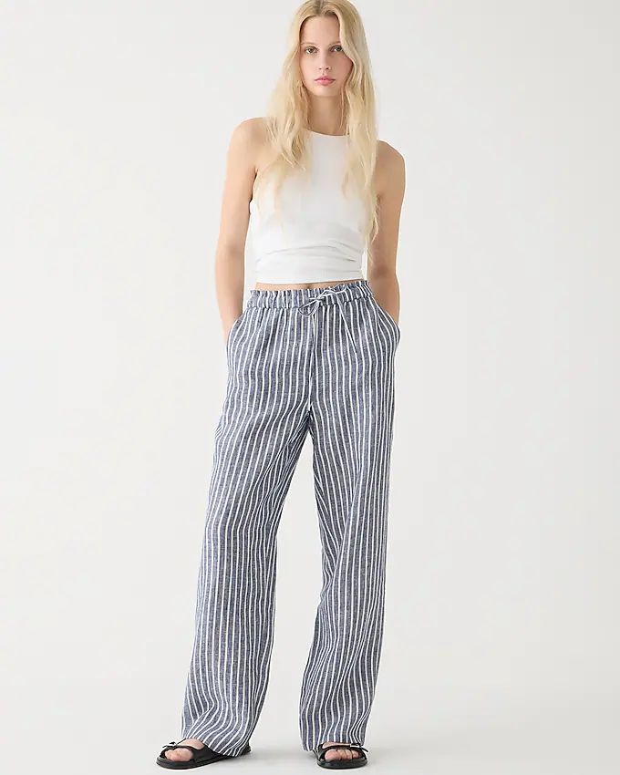 Soleil pant in striped linen | J.Crew US