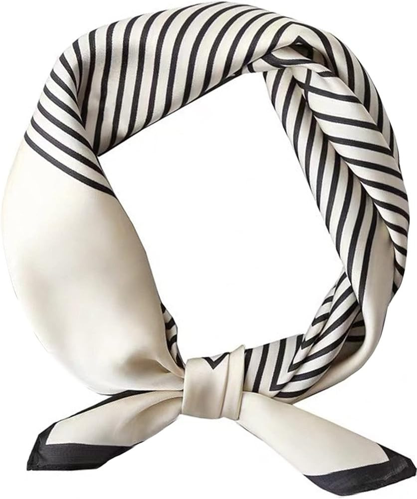 kcctoo 27.5" Mulberry Silk Feeling Head Scarf Women's Fashion Square Neck Satin Scarfs for Bag Ha... | Amazon (US)