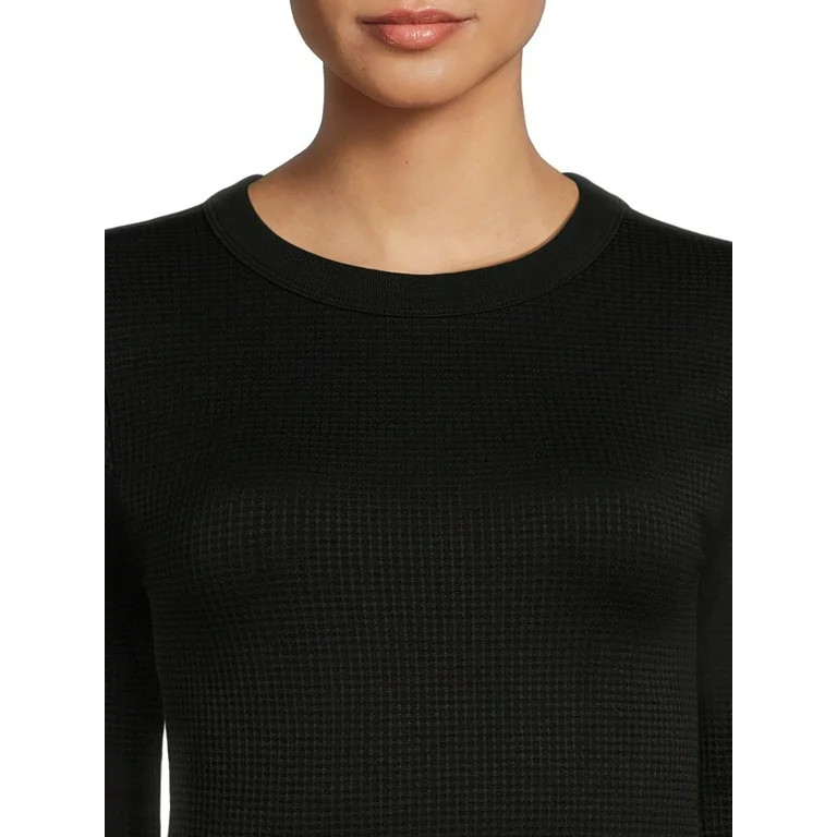 No Boundaries Juniors’ Crewneck Waffle Tee with Long Sleeves, Sizes XS-XXL | Walmart (US)