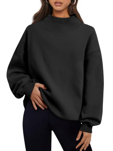 Trendy Queen Womens Mock Neck Sweatshirts Oversized Pullover Fall Outfits | Amazon (US)