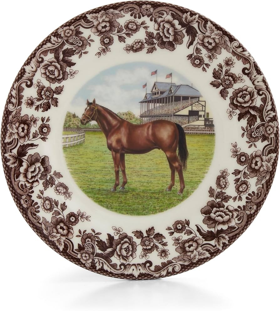 Spode Woodland Salad Plate, Thoroughbred Horse - Equestrian-Inspired Holiday Tableware with Briti... | Amazon (US)
