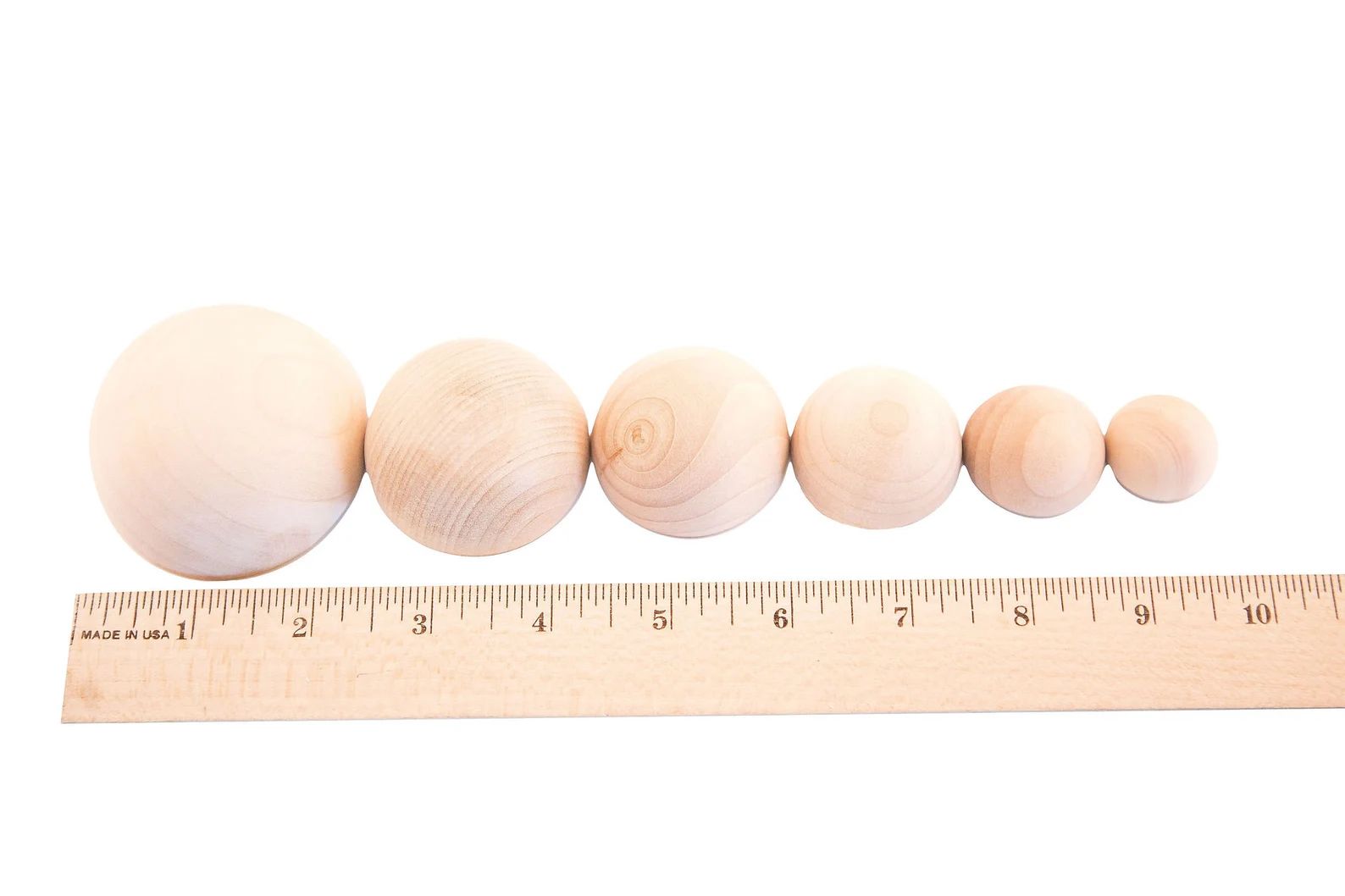 10- Wood Half Split Balls, Choose Your Size,Door Wreath,Dome Ball, Unfinished Ball Half, Ball Spl... | Etsy (US)